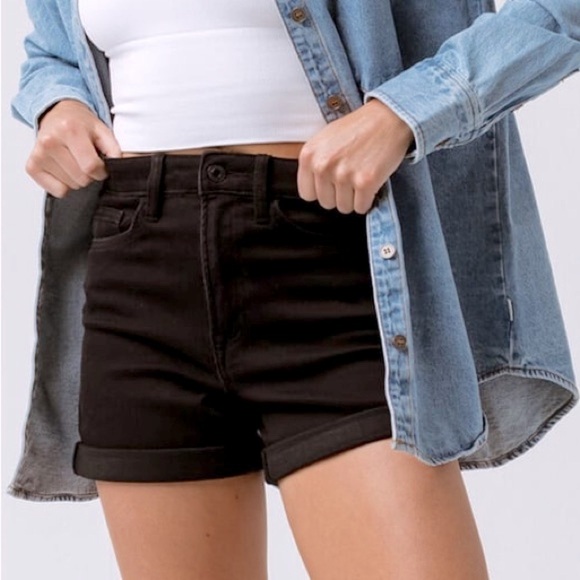 Vervet Pants - Vervet Black Mom High Rise Denim Shorts